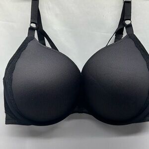 Torrid Black Push Up Plunge Women's Bra 44D Lace Trim 4 Hook Closure
